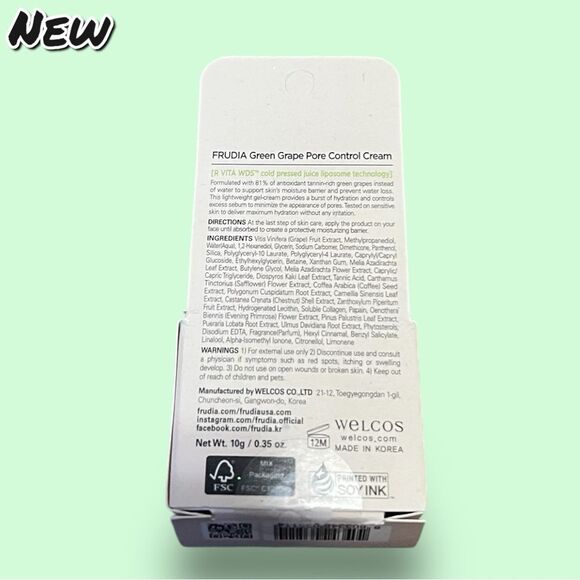 NEW NIB Frudia Green Grape Pore Control Cream | Vegan | Made in Korea - Picture 6 of 8